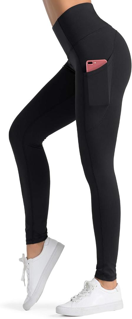 Dragon Fit High Waist Yoga Leggings with 3 Pockets,Tummy Control Workout Running 4 Way Stretch Yoga Pants (M)