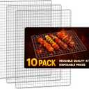 Grill Topper, 10 Pcs Disposable Grill Grates, 11.8 X 15.7 Inch Baking Rack Replacement, BBQ Accessories for Outdoor Smoker Grills
