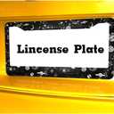 Space Galaxy License Plate Frame Planets and Stars License Plate Holder Constellation Art Car Tag Frame License Plate Car Accessories 2 Holes Novelty Auto Car Tag Vanity Present