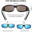 Polarized Sunglasses Fit Over Glasses for Men Women, Wrap Around Sun Glasses for Driving Fishing UV400 Protection