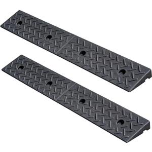 2 Pack Threshold Ramps,Rubber Curb Ramp, 2 Inch Rise, Heavy Duty, 5000 lbs Load Capacity, for Garage, Warehouse, Wheelchairs, Strollers, Motorcycles, Cars, Lawn Mowers, Trailers, Bike (2" Rise)