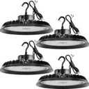 UFO Led High Bay Light 150W 2250lm 5000K 1-10V Dimmable High Bay Led Shop Lights ETL Listed US Hook 5' Cable Led High Bay Lights Alternative to 650W MH/HPS for Shop Warehouse Gym 4PACK