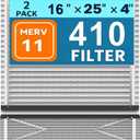 2pcs 410 Replacement Filter Compatible with AprilAire Whole House Air Purifier for Model 1410, 1610, 2410, 2416, 3410, 4400, MERV 11, 16x25x4 Air Filter