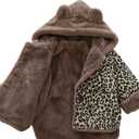 WEONEDREAM Toddler Baby Boys Girls Winter Fleece Jacket Unisex Little Kids Warm Hooded Outwear Coat 1-5T (2T, Leopard)