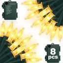 Battery Christmas Lights, 8 Pack LED Mini String Light with 8 Modes Auto-Timer, Waterproof Tree Lights for Outdoor Indoor Xmas Holiday Wreath Garden Decor (Warm White, 50 LED-8 Pack)