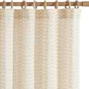 jinchan Linen Boho Curtains for Living Room Semi Sheer Curtains for Bedroom 84 Inches Long Herringbone Printed Farmhouse Drapes, Rod Pocket Window Treatment Curtain Set of 2 Panels Yellow on Linen