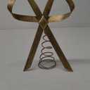 Retisee 9.8inch Large Brass Bow Christmas Tree Topper Vintage Metal Christmas Tree Topper Gold Bow Rustic Neutral Xmas Decoration for Xmas Indoor Outdoor Decor