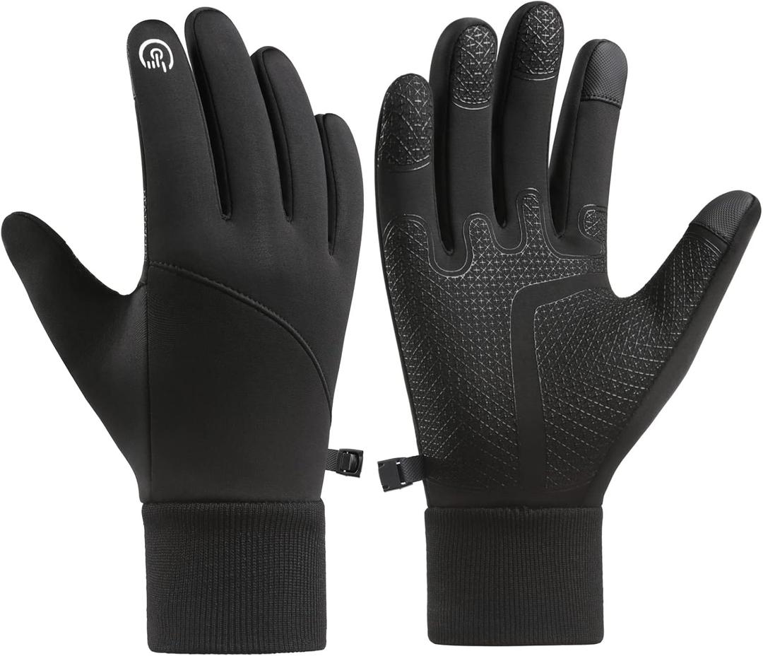 Winter Gloves for Men & Women - Touch Screen, Warm & Waterproof, Running, Cycling & Driving Gloves (Small, Black)