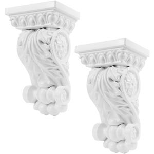 Antrader Self-Adhesive Plastic Corbels Decorative,2Pcs Corbels for Shelves Doorway Countertops,White (126x95x218mm)