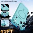 CANSHN Magnetic Compatible with iPhone 17 Pro Case, Upgraded [Full Camera Protection] [Compatible with Magsafe] [Translucent Matte] Shockproof Protective Phone Cover 6.3 Inch - Teal