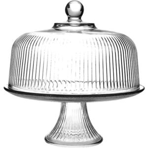 Anchor Hocking Monaco Glass Cake Stand  Elegant Display for Cakes, Desserts, and Pastries  Durable, Dishwasher Safe  Perfect for Weddings, Events, and Everyday Use  Made in USA