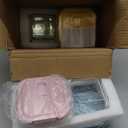 Glass Soup Containers with lids 4 Cup, 32 oz Glass Storage Containers, Tall Borosilicate Glass Food Storage Containers for Lunch, Ice Cream, Travel and Deli, Soup Freezer Safe Containers with Lids (Pink/Green/Yellow/Blue Lids)