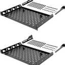 Tecmojo 1U Rack Shelf,19 inch Rack Shelf 12 inch Depth,Rack Mount Shelf with Anti-Slip Stops,Server Rack Shelf and Network Shelf for 19 in Equipments, 110lbs Capacity of Vented 1U Shelf,No Lip (Pack of 2)