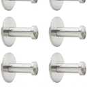 Pack Of 2 Ulifestar 6 PCS Bathroom Towel Hook Robe Hook Holder, Wall Mount Heavy Duty Stainless Steel Round Wall Hooks Coat Hanger Decorative Hook for Bedroom Hotel Toilet Kitchen Office Garage Pool Silver