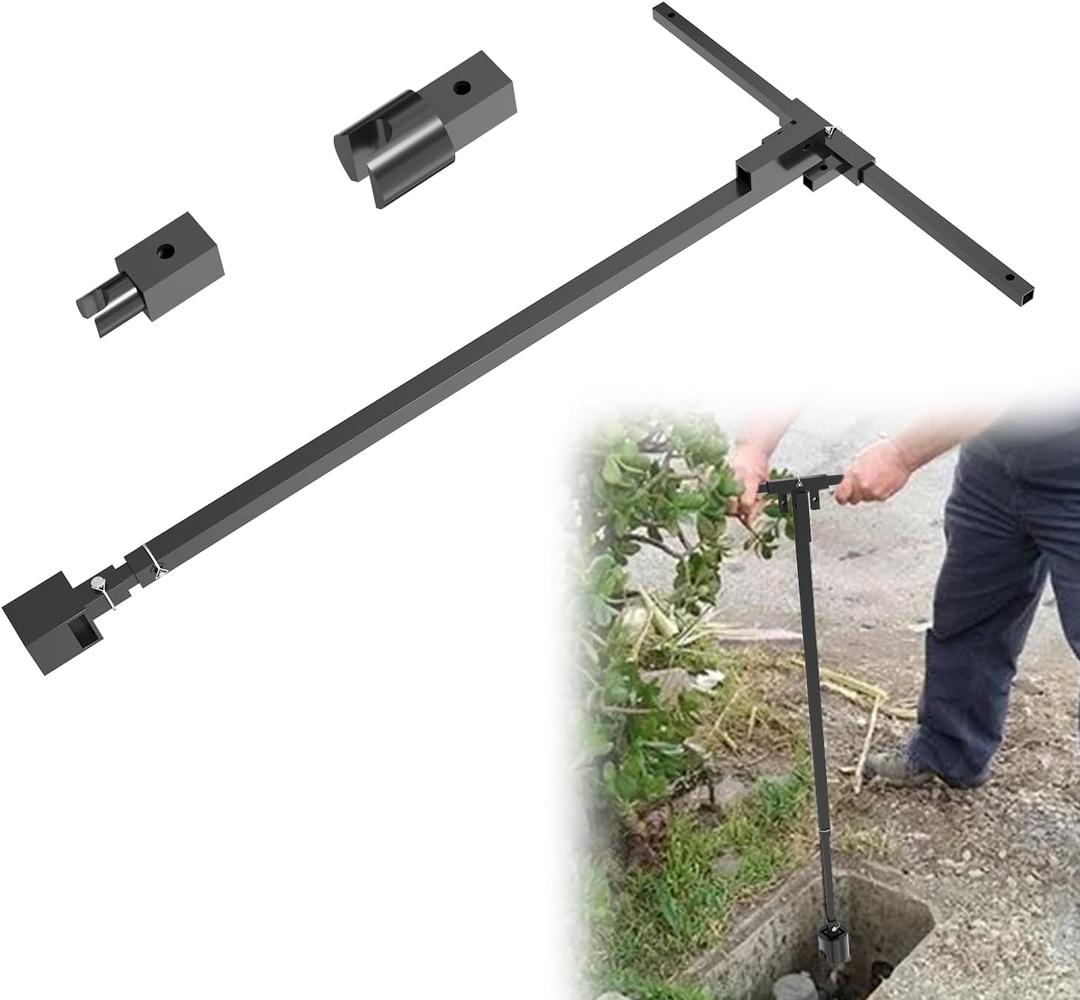 3-in-1 Adjustable 2" Main Valve Key with 1" Curb Key, 2" Curb Key