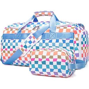 Sports Gym Bag for Men Women, Large Travel Duffle Bag with Shoe Compartment and Wet Pocket, Lightweight Weekender Overnight Bag Fitness Workout Bags for Sports, Gym, Travel, Blue