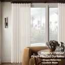Pinch Pleat Extra Wide 72 x 108 Inch Linen Curtains for Living Room Divider Pleated Drapes with Hooks Rings Light Filter Semi Sheer Cream Ivory Patio Sliding Door Big Window Curtains 108 Inch Length