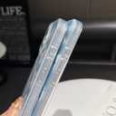 Compatible with iPhone 16 Case6.1" with Butterfly Design, Cute Slim Soft TPU + Hard PC Shockproof Protective Phone Case for Women Girls Aesthetic Glitter - Blue