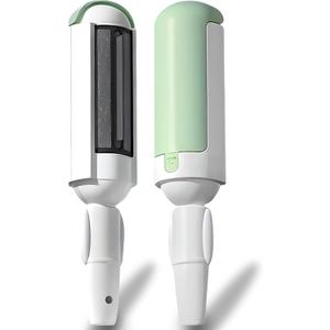 Dog Pet Hair Remover Roller - Reusable Lint Roller Pet Hair Removal Tool for Dog&Cats - Portable Sticky Lint Roller for Clothes, Couch, Bed, Car, Furniture  Travel-Friendly (Green/White)