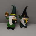HONGLAND Garden Gnomes Spring Outdoor Decor, Gnomes Figurine Metal Yard Art, Luck Shamrock Gnome for Home Outside Garden Lawn Party Yard Patio (14 INCH) (Green&black)