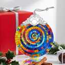 2 x Stained Glass Ornament, Christmas Ornament, Hanging Ornaments for Home Decor & Christmas Tree Ornaments  Exquisite Holiday Decor, Xmas Gifts & Holiday Present - Rainbow Spiral
