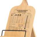 IKEDAS Bamboo Cookbook Stand, Sturdy Cook Book Holder, Recipe Book Holder with Measurement Conversion Chart, Cookbook Stand for Kitchen Counters, Essential Accessories for Holding Cookbooks