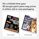 ARTISTRO 30 Acrylic Paint Markers Medium Tip- Easy for All Ages & Levels Acrylic Paint Pens for Fabric, Rocks, Paper, Wood, Canvas, Glass, DIY