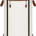 STORAGE MANIAC Rolling Laundry Hamper with Wheels 110L Laundry Basket, Round Laundry Cart with Metal Frame and Removable Bag, Clothes Hamper for Bedroom, Bathroom, Dorm Room, Laundry Room, Beige