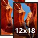 12x18 Picture Frame Set of 2, 12 x 18 Black Picture Frame with HD Plexiglas, 12 by 18 Poster Frame, Display Frame for Vertical or Horizontal, Presenting Spatial Aesthetics-Form & Light Series