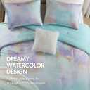 Intelligent Design Queen/Full Size Comforter Set, Watercolor Queen Bedding Sets, Tie Dye Comforter Set for Teen Girl & Boys, 4 Pieces Cassiopeia Comforter, Sham, Throw Pillow Full/Queen Pink/Blue