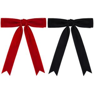 Aileam 2PCS Velvet Hair Bows Black Red Big Fall Alligator Clips Hair Accessories for Women Girls Toddlers Kids Baby