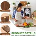 Acacia Wood Boards - Extra Large Charcuterie Board, Oversized 36 x 12 Inch Wood Serving Platter with Handles, Foldable Long Wooden Tray for Parties, Grazing & Appetizers