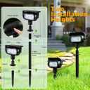 Ollny Solar Lights Outdoor Waterproof IP65, 4 Pack Super Bright LED 2 Lighting Modes 360 Rotation Solar Spot Lights Outdoor, Auto On/Off Landscape Lighting for Yard Garden Pathway 3000K Warm White
