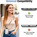 2 x Yojaro Mobile Phone Crossbody Chain, Universal Phone Lanyard With Pearl And Lanyard Tags, Stylish Hands-Free Suitable For Most Smartphones (Black)