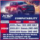 KSP 2in Front Lift Kits for Ram 1500 2009-2026, 2" Leveling Lift Kit for 2009-2026 Dodge Ram 1500 4WD, 2005-2011 Dakota 2WD 4WD, Aluminum Suspension Level Kit CNC Strut Spacers For Pick Up