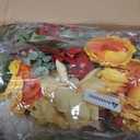 PureCosy Fall Centerpiece for Table, Handmade Realistic Silk Floral Arrangement with Peonies, Roses, Berries & Foam Pumpkins Thanksgiving Centerpiece and Autumn Harvest Table Decor for Dining Table
