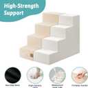 Dog Stairs for Small Dogs, 4 Tier Wider Pet Stairs for Couch and Beds, 17.7" H Non-Slip Dog Steps for Old Cats, Puppy, Small Medium Dogs, 17.7x23.6x17.7 inch, Beige