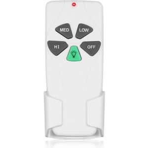 Ceiling Fan Remote Control Replacement, FAN-53T Remote for Harbor Breeze Hampton Bay Allen+Roth Kichler Litex, 3 Speed, Light Dimmer, 303.9MHz, Easy to Set with Mount Holder (Remote Only)