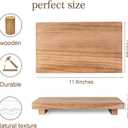 zoocatia Small Wood Tray Pedestal Stand Farmhouse Bathroom Decor Decorative Wooden Riser Kitchen Soap Dish Holder for Vanity, Counter, Sink, Large 11.8" x 7" - Brown