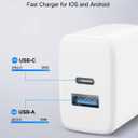 20W Dual Port Fast Charger for iPad 9th 8th 7th 6th 5th Generation 10.2 inch, iPad Air 3/2, iPad mini 5/4/3, Foldable Wall Charger with 6.6ft USB-C to Lightning Fast Charging Cable