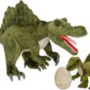 21'' Mommy Dinosaur Stuffed With Baby Egg Plush Toys, Plushies for Kids Christmas Birthday Gift (Spinosaurus Family)