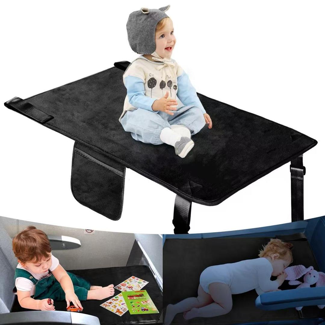 Toddler Airplane Bed, Portable Kids Travel Essentials, Soft Airplane Seat Extender for Kids 1-4, Foot Rest for Flights (Plane)