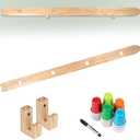 5 FT Shot Board with Wall Mounts and Black Marker,4 Person Drinking Board,Sets:1 Drinking Shot + 2 Wall Mounts+1 Black Mark+50 Cute Glasses, Vacations,Weddings,Bar,Family Gathering, Party,Rustic