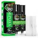 GREEGEL 2 Part Epoxy Glue - 5 Minute Set Epoxy Adhesive, 0.85 oz Syringe (2 Pack), Black Strong Bonding Epoxy Resin Glue for Rubber, Metal, Plastic Repair