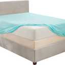 Hearth & Harbor Extra Deep Pocket King Size Sheet, Light Blue, 1800 Microfiber, Soft, Fits up to 24'' Mattress