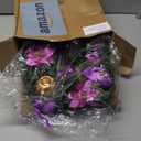 6 Pcs Christmas Advent Wreath Candle Holder with 4 Pcs Flameless Candle Christ Holy Family Statue Candlestick Wreaths Holder Centerpiece for Christmas Home Church Table Decor(Purple,Long)