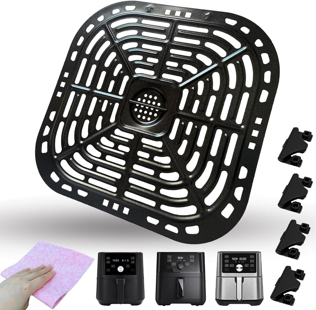 6QT Air Fryer Replacement Grate for Instants Pot Vortex Plus 6QT XL Air Fryer, Premium Grill Pan Crisper Plate Tray Rack Grid Shelf for Instants 6QT 5.7QT, Dishwasher Safe, Nonstick