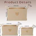 3-Piece Felt Storage Bin Set (Small, Medium, Large) with Bear Design & Handles for Home Organization