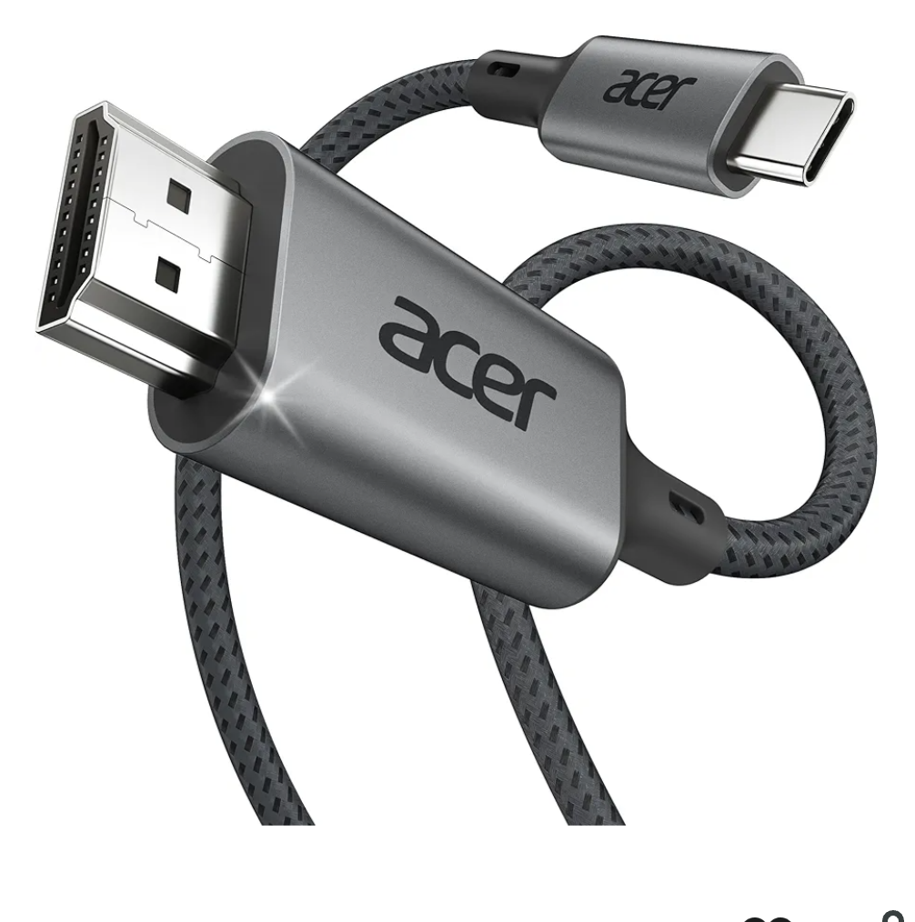 acer USB C to HDMI Cable for Home Office 10FT (4K@60Hz), High-Speed Type C to HDMI 2.0 Braided Cord, Thunderbolt 4/3 Compatible with MacBook, iPhone 16/15 Pro/Max, iMac, iPad Pro, Galaxy S24, Surface