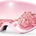 findway Kids Ski Goggles, Kids Snowboard Goggles for Boys Girls Toddler age 3-12 (Pink Frame Revo Pink)